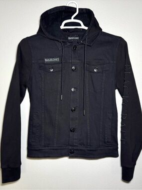 Blackcraft Cult 2 in 1 Hooded Denim Jacket Removable Hood Men’s Small